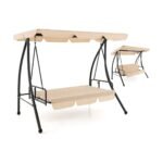 Transformuojamos sodo supynės su reguliuojamu stogeliu (Smėlio)