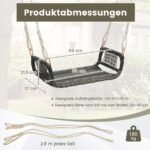 Pakabinamas krėslas su dvigubomis virvėmis atsparus oro sąlygoms (Ruda)