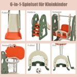 Žaidimų aikštelės komplektas su čiuožykla ir sūpuoklėmis (Spalvota)