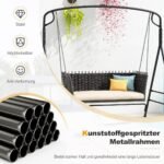 Metalinė supynių konstrukcija su sustiprintomis šoninėmis atramomis (Juoda)