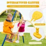 Vaikiškas sūpynių stovas su 2 sūpynėmis ir 2 gondolomis (Mėlyna ir geltona)