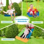 Sūpynės su trimis skirtingomis sėdynėmis: vaikiška juostinė platforminė (Daugiaspalvė)