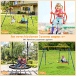 Dvigubas sūpynių stovas su dviem sūpynėm iki 300 kg apkrova (Spalvotas)