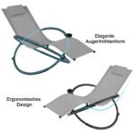 Sulankstomas lauko gultas su atlošu ir puodelio laikikliu (Pilka)