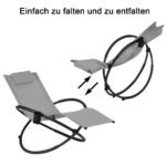 Sulankstomas lauko gultas su atlošu ir puodelio laikikliu (Pilka)