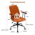 Biuro kėdė su vidutinio aukščio atlošu ir mediniais porankiais (Oranžinė)