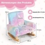 Vaikiškas supamas krėslas su flanelės apmušalu (Spalvotas)