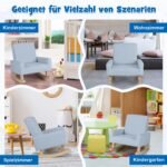 Vaikiškas supamas krėslas su lino apmušalu (Mėlyna)