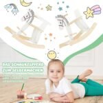 Medinis supamas arkliukas su nuimamomis apsaugomis (Balta)