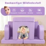 Modulinė aštuonių dalių minkštos dangos vaikų žaidimų sofa (Violetinė)