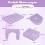 Modulinė aštuonių dalių minkštos dangos vaikų žaidimų sofa (Violetinė)