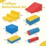 Interaktyvūs minkšti laipiojimo blokeliai vaikams (7 vnt) (Spalvoti)
