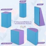 Dideli minkšti putplasčio blokai vaikų žaidimams ir mankštai (Mėlyna + Violetinė)