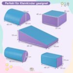 Dideli minkšti putplasčio blokai vaikų žaidimams ir mankštai (Mėlyna + Violetinė)