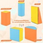 5 dalių minkštų putų blokų rinkinys vaikams laipiojimui ir žaidimams (Geltona + Oranžinė)