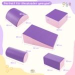 5 dalių minkštų putų laipiojimo ir čiuožinėimo kaladėlių rinkinys vaikams (Violetinė ir Rožinė)