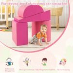 5 dalių minkštų putų blokelių rinkinys laipiojimui ir mankštoms (Rožinė)