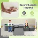 5 dalių minkštųjų putplasčio blokų rinkinys vaikams (Pilka)