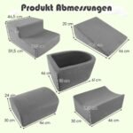 5 dalių minkštųjų putplasčio blokų rinkinys vaikams (Pilka)