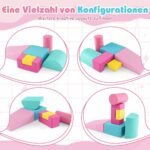 Minkštų putplasčio konstravimo kaladėlių rinkinys vaikams 6 vienetai (Tamsiai rožinė)