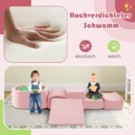Minkštų putplasčio blokelių žaidimų rinkinys vaikams (Rožinė)