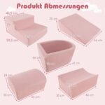 Minkštų putplasčio blokelių žaidimų rinkinys vaikams (Rožinė)