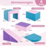 Minkšti putplasčio statybiniai blokeliai su tuneliu ir rampa (Mėlyna + Violetinė)