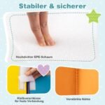 Žaidimų komplektas su minkštais putplasčio blokeliais: laipteliai ir rampos (Spalvotas)