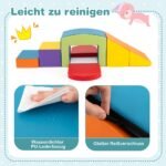 Žaidimų komplektas su minkštais putplasčio blokeliais: laipteliai ir rampos (Spalvotas)