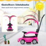 Vaikiškas stumiamasis automobilis su vairalazdėle (Rožinė)