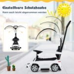 Vaikiškas automobilis stumdukas su vairu (Balta)