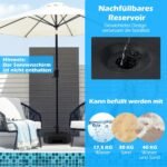 Pastatomas skėčio stovas su vandens arba smėlio užpildu (Juoda)