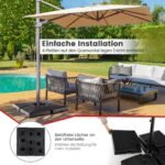 Atsvarų rinkinys skėčiui su 4 plokštėmis 80 L / 108 kg (Juoda)