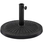 Tvirtas apvalus skėčio stovas su fiksavimo rankenėle (Juoda)