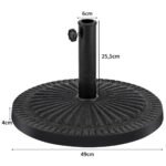 Tvirtas apvalus skėčio stovas su fiksavimo rankenėle (Juoda)