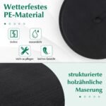 Aukštas reguliuojamas staliukas su skėčio anga (Juoda)