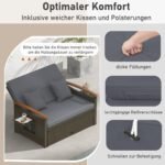 Sodo poilsio baldų komplektas su osmanu (Pilka)