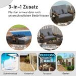 Sodo poilsio baldų komplektas su osmanu (Pilka)