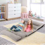 3in1 sulankstoma sofa-lova su reguliuojamu atlošu (Pilka)