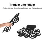 Elektroniniai būgnai vaikams ir pradedantiesiems su pedalu ir lazdelėmis (Juoda)