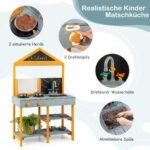 Vaikiška lauko virtuvėlė su darželiu ir kreidelėmis (Mėlyna)