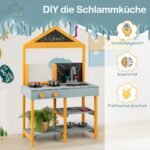 Vaikiška lauko virtuvėlė su darželiu ir kreidelėmis (Mėlyna)