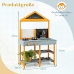 Vaikiška lauko virtuvėlė su darželiu ir kreidelėmis (Mėlyna)