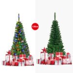 Dirbtinė kalėdinė eglutė su 226 šakomis ir 150 LED lempučių 135 cm (Žalia)