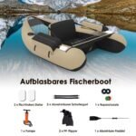 Pripučiama žvejybinė valtis su priedais (Smėlio)