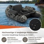 Pripučiamas meškeriojimo plaustas su reguliuojama atlošo atrama (Camouflage)