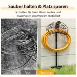 Stovintis sodo žarnos laikiklis su trimis atramomis (Juoda)