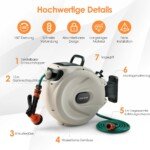 Žarnos ritė su 180° besisukančiu laikikliu 15 metrų (Balta)