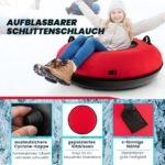 Pripučiamas rogučių vežimėlis 100 cm su nuimama virve ir pompa (Raudona)