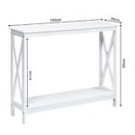 Konsolinis staliukas su dviem lentynomis 100 x 30 x 80 cm (Balta)